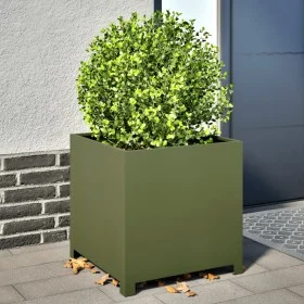 Pflanzgefäß aus olivgrünem Stahl, 50x50x50 cm. von , Töpfe und Pflanzgefäße - Ref: Foro24-851216, Preis: 68,33 €, Rabatt: %