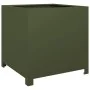 Jardinera de acero verde oliva 50x50x50 cm by , Pots and planters - Ref: Foro24-851216, Price: 71,84 €, Discount: %