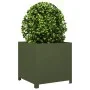 Pflanzgefäß aus olivgrünem Stahl, 50x50x50 cm. von , Töpfe und Pflanzgefäße - Ref: Foro24-851216, Preis: 71,84 €, Rabatt: %