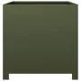 Jardinera de acero verde oliva 50x50x50 cm by , Pots and planters - Ref: Foro24-851216, Price: 71,84 €, Discount: %