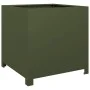 Jardinera de acero verde oliva 50x50x50 cm by , Pots and planters - Ref: Foro24-851216, Price: 71,84 €, Discount: %