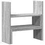 Organizador escritorio ajustable madera gris Sonoma 40x17x41 cm by , Computer bases and risers - Ref: Foro24-854765, Price: 2...