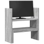 Verstellbarer Schreibtischorganisator aus Holz in Grau Sonoma 40x17x41 cm. von , Computersockel und -erhöhungen - Ref: Foro24...
