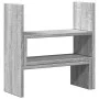 Verstellbarer Schreibtischorganisator aus Holz in Grau Sonoma 40x17x41 cm. von , Computersockel und -erhöhungen - Ref: Foro24...