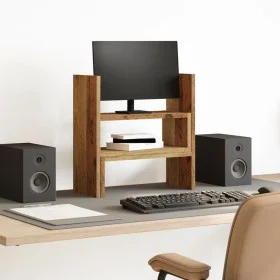 Organizador escritorio ajustable madera envejecida 40x17x41 cm by , Computer bases and risers - Ref: Foro24-854767, Price: 23...