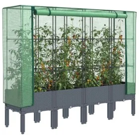 Hochbeet mit Gewächshausabdeckung im Rattan-Look 160x40x140 cm von , Töpfe und Pflanzgefäße - Ref: Foro24-4015835, Preis: 129...