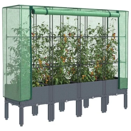 Arriate con cubierta invernadero aspecto ratán 160x40x140 cm by , Pots and planters - Ref: Foro24-4015835, Price: 129,95 €, D...