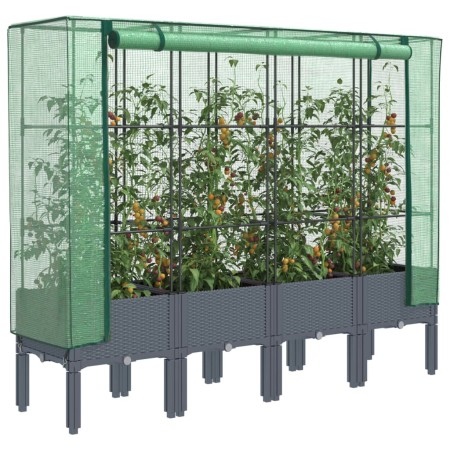 Arriate con cubierta invernadero aspecto ratán 160x40x140 cm by , Pots and planters - Ref: Foro24-4015835, Price: 129,47 €, D...