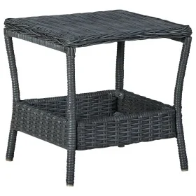 Dunkelgrauer Gartentisch aus synthetischem Rattan, 45 x 45 x 46,5 cm von vidaXL, Gartentische - Ref: Foro24-313306, Preis: 54...