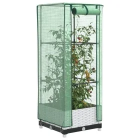 Arriate con cubierta invernadero aspecto ratán 40x40x123 cm by , Pots and planters - Ref: Foro24-4015837, Price: 43,40 €, Dis...
