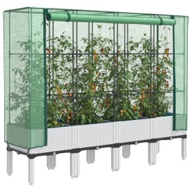 Hochbeet mit Gewächshausabdeckung im Rattan-Look 160x40x140 cm von , Töpfe und Pflanzgefäße - Ref: Foro24-4015849, Preis: 110...