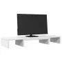 Soporte elevador pantalla ajustable madera blanco 80x24x10,5 cm by , Computer bases and risers - Ref: Foro24-854634, Price: 3...