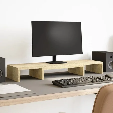 Soporte elevador pantalla ajustable roble Sonoma 80x24x10,5 cm by , Computer bases and risers - Ref: Foro24-854636, Price: 31...