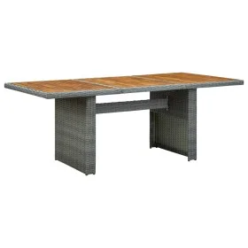 Mesa de jardín ratán sintético madera maciza acacia gris claro de vidaXL, Mesas de jardín - Ref: Foro24-313312, Precio: 172,1...