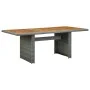 Garden table synthetic rattan solid acacia wood light gray by vidaXL, Garden tables - Ref: Foro24-313312, Price: 171,83 €, Di...