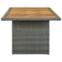Garden table synthetic rattan solid acacia wood light gray by vidaXL, Garden tables - Ref: Foro24-313312, Price: 171,83 €, Di...