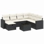 8-teiliges Gartensofa-Set mit schwarzen Polstern aus synthetischem Rattan. von , Gartensets - Ref: Foro24-3263532, Preis: 437...