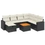 8-teiliges Gartensofa-Set mit schwarzen Polstern aus synthetischem Rattan. von , Gartensets - Ref: Foro24-3264850, Preis: 457...