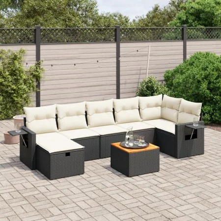 8-teiliges Gartensofa-Set mit schwarzen Polstern aus synthetischem Rattan. von , Gartensets - Ref: Foro24-3264955, Preis: 462...