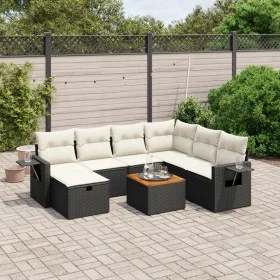 8-teiliges Gartensofa-Set mit schwarzen Polstern aus synthetischem Rattan. von , Gartensets - Ref: Foro24-3264962, Preis: 462...