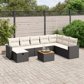 8-teiliges Gartensofa-Set mit schwarzen Polstern aus synthetischem Rattan. von , Gartensets - Ref: Foro24-3264871, Preis: 497...