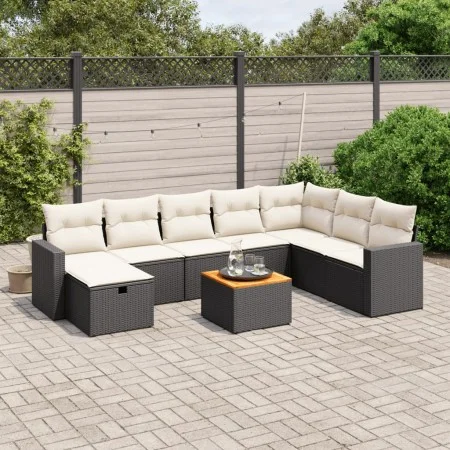 8-piece garden sofa set with black synthetic rattan cushions by , Garden sets - Ref: Foro24-3264871, Price: 497,87 €, Discoun...