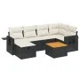 Garten-Essgruppe 7-teilig mit schwarzen Polstern aus synthetischem Rattan von , Gartensets - Ref: Foro24-3264948, Preis: 408,...