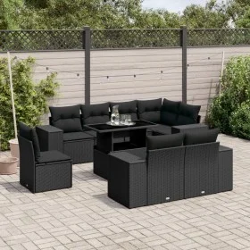 8-piece garden sofa set with black synthetic rattan cushions by , Garden sets - Ref: Foro24-3269295, Price: 782,64 €, Discoun...