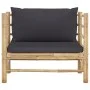Bamboo garden sofa with dark gray cushions by vidaXL, Modular outdoor sofas - Ref: Foro24-313156, Price: 147,14 €, Discount: %