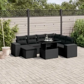 Set de sofás de jardín 8 piezas y cojines ratán sintético negro by , Garden sets - Ref: Foro24-3269325, Price: 604,56 €, Disc...