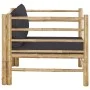 Bamboo garden sofa with dark gray cushions by vidaXL, Modular outdoor sofas - Ref: Foro24-313156, Price: 147,14 €, Discount: %