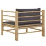 Bamboo garden sofa with dark gray cushions by vidaXL, Modular outdoor sofas - Ref: Foro24-313156, Price: 147,14 €, Discount: %