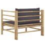 Gartensofa aus Bambus mit dunkelgrauen Kissen von vidaXL, Modulare Sofas für den Außenbereich - Ref: Foro24-313156, Preis: 15...