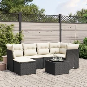 7-piece garden dining set with black synthetic rattan cushions by , Garden sets - Ref: Foro24-3263182, Price: 416,28 €, Disco...