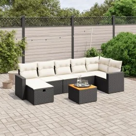 8-teiliges Gartensofa-Set mit schwarzen Polstern aus synthetischem Rattan. von , Gartensets - Ref: Foro24-3264843, Preis: 455...