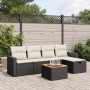 6-teiliges Gartensofa-Set und Kissen aus schwarzem Kunststoff-Rattan. von , Gartensets - Ref: Foro24-3264829, Preis: 327,84 €...