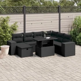 8-piece garden sofa set with black synthetic rattan cushions by , Garden sets - Ref: Foro24-3275315, Price: 610,07 €, Discoun...