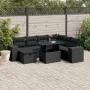8-teiliges Gartensofa-Set mit schwarzen Polstern aus synthetischem Rattan. von , Gartensets - Ref: Foro24-3275315, Preis: 610...