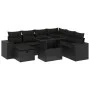 8-teiliges Gartensofa-Set mit schwarzen Polstern aus synthetischem Rattan. von , Gartensets - Ref: Foro24-3275315, Preis: 610...