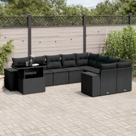 Garden sofa set 10 pieces with black synthetic rattan cushions by , Garden sets - Ref: Foro24-3269395, Price: 725,30 €, Disco...
