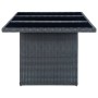 Mesa de jardín de ratán sintético y vidrio templado gris oscuro de vidaXL, Mesas de jardín - Ref: Foro24-313309, Precio: 196,...