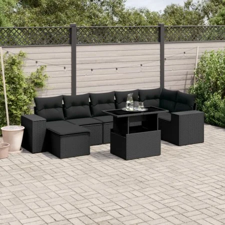 8-piece garden sofa set with black synthetic rattan cushions by , Garden sets - Ref: Foro24-3269315, Price: 604,56 €, Discoun...