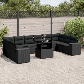 Garden sofa set 11 pieces and black synthetic rattan cushions by , Garden sets - Ref: Foro24-3269405, Price: 811,74 €, Discou...