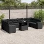 Garden sofa set 11 pieces and black synthetic rattan cushions by , Garden sets - Ref: Foro24-3269405, Price: 811,74 €, Discou...