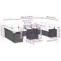Garden sofa set 11 pieces and black synthetic rattan cushions by , Garden sets - Ref: Foro24-3269405, Price: 811,74 €, Discou...