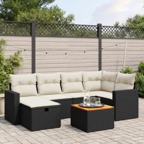 7-piece garden dining set with black synthetic rattan cushions by , Garden sets - Ref: Foro24-3264836, Price: 402,31 €, Disco...