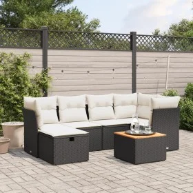 7-piece garden dining set with black synthetic rattan cushions by , Garden sets - Ref: Foro24-3264724, Price: 404,64 €, Disco...
