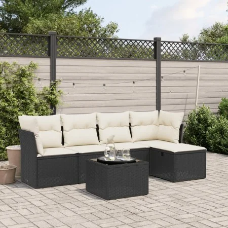 6-piece garden sofa set with black synthetic rattan cushions by , Garden sets - Ref: Foro24-3263142, Price: 344,46 €, Discoun...