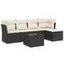 6-piece garden sofa set with black synthetic rattan cushions by , Garden sets - Ref: Foro24-3263142, Price: 344,46 €, Discoun...