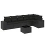 Set de comedor de jardín 7 pzas y cojines ratán sintético negro de , Conjuntos de jardín - Ref: Foro24-3254932, Precio: 481,3...